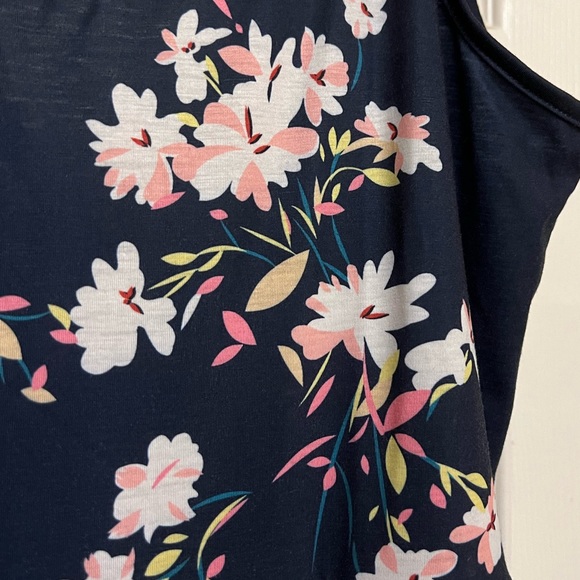 Styleworld V-Neck Navy Blue and Floral Spaghetti Strap Swing Dress - Size XXL - Picture 6 of 12